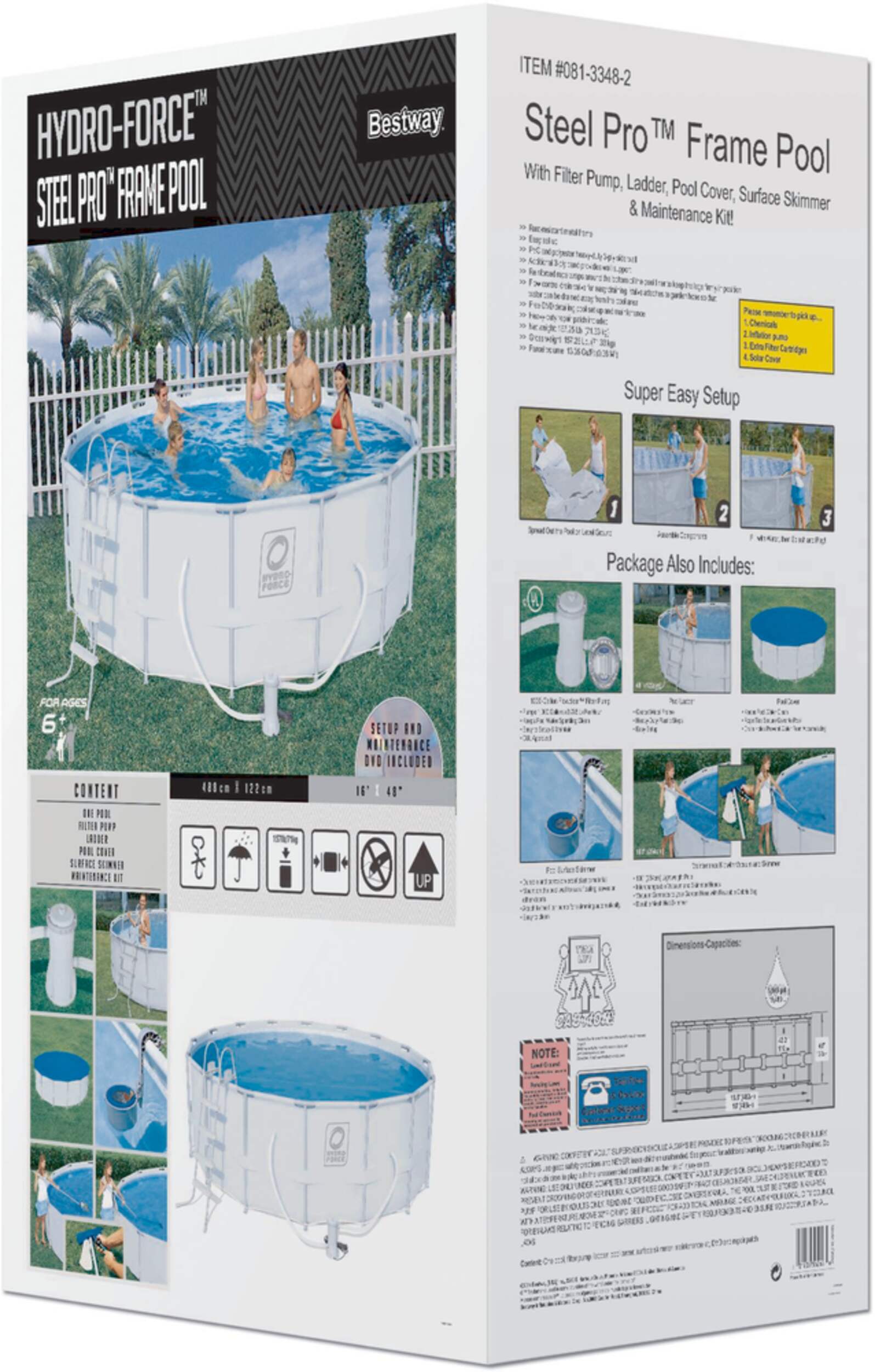 HydroForce Steel Pro Frame Pool Set, 16ft x 48in Canadian Tire