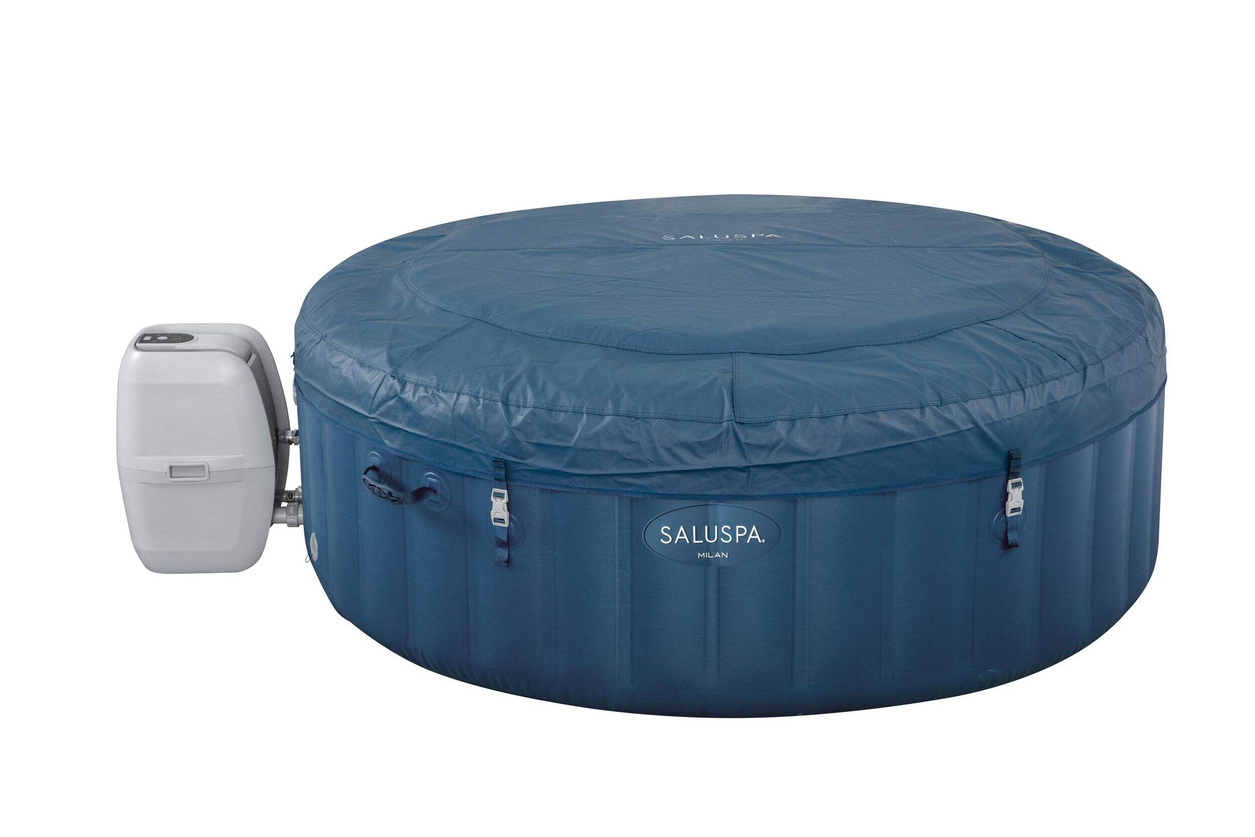 SaluSpa™ Milan Round Inflatable Hot Tub Spa, 140 Jets & App Control, 78 x 28-in, 4-6 Adults Front_Elevated