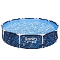 Piscine ronde à cadre en acier à motif imprimé Bestway, 10 pi x 26 po Front_Elevated