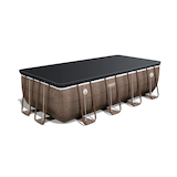 Coleman® Rattan Rectangular Steel Frame Swimming Pool with Ladder, 16-ft x 8-ft x 48-in Front_Three_Fourths_Angled_Right