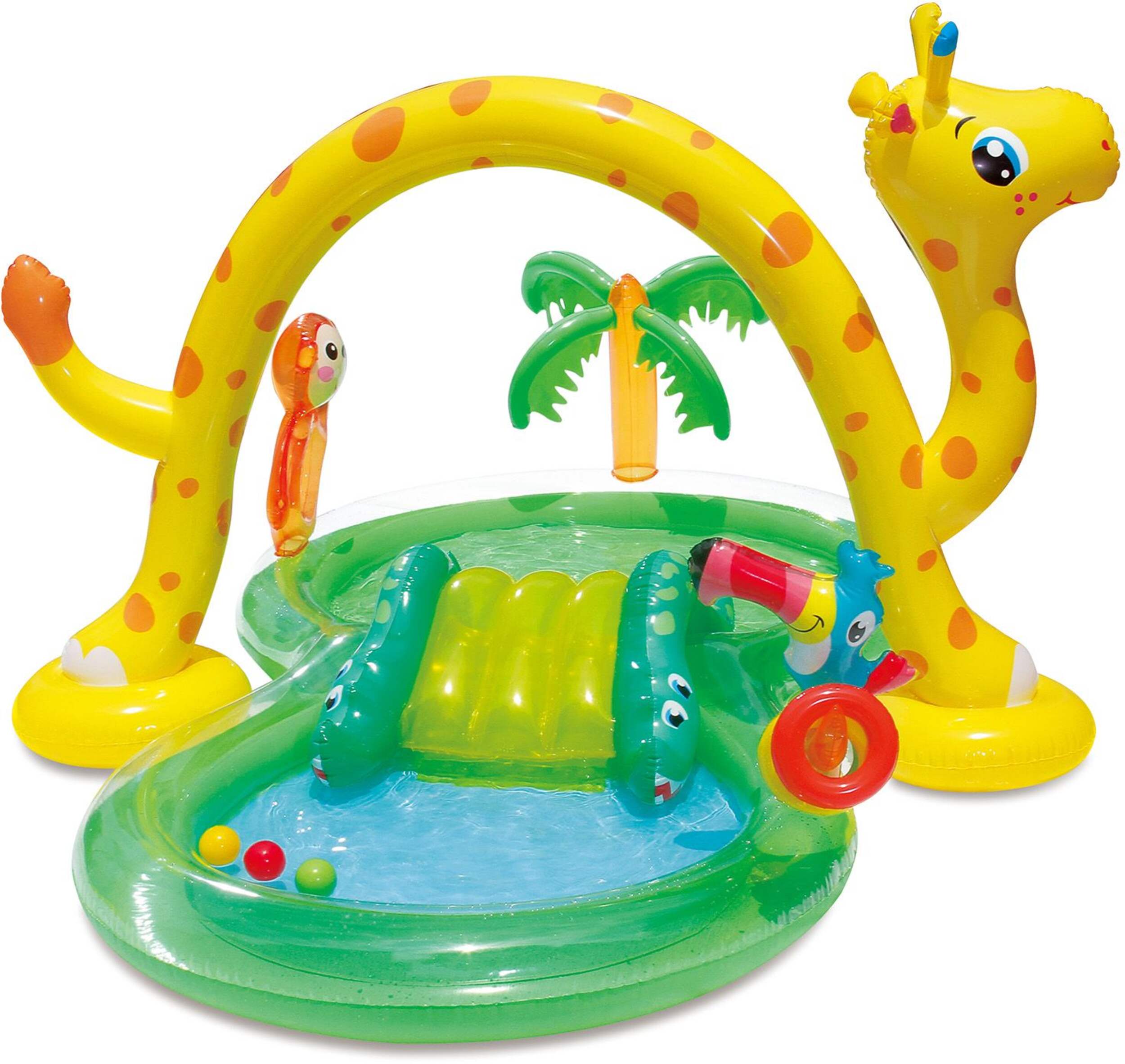Jeu de la jungle Stella et Finn, pataugeoire gonflable avec jouets, 3 ans et plus Front_Elevated