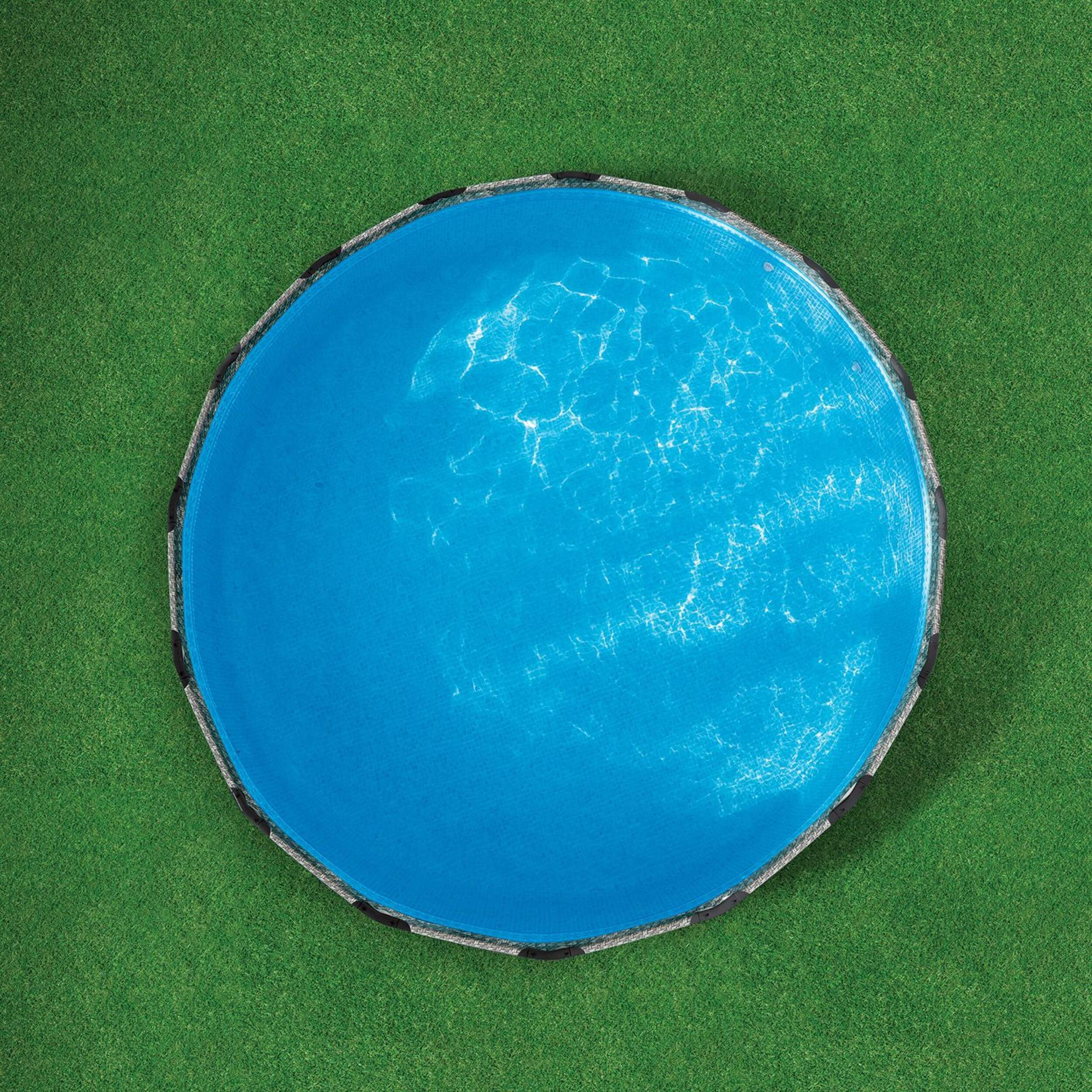 Outbound Round Steel Frame Swimming Pool with Ladder, 16ft x 48in