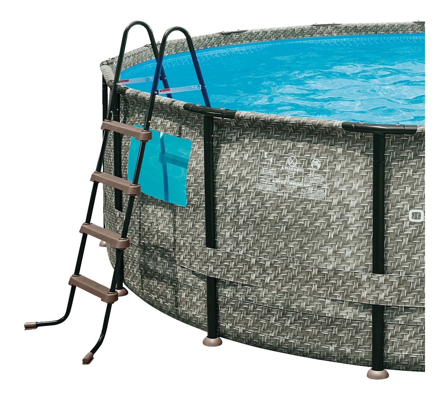 Outbound Round Steel Frame Swimming Pool with Ladder, 16ft x 48in