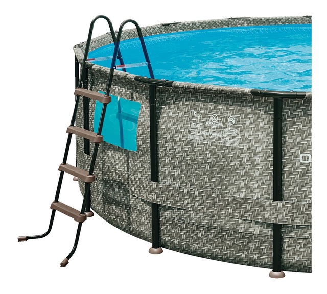 Outbound Round Steel Frame Swimming Pool with Ladder, 16ft x 48in