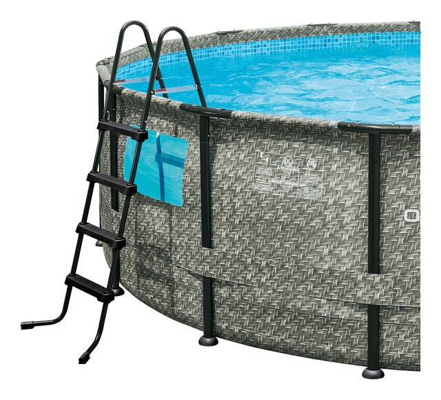 Outbound Round Steel Frame Swimming Pool with Ladder, 16ft x 48in