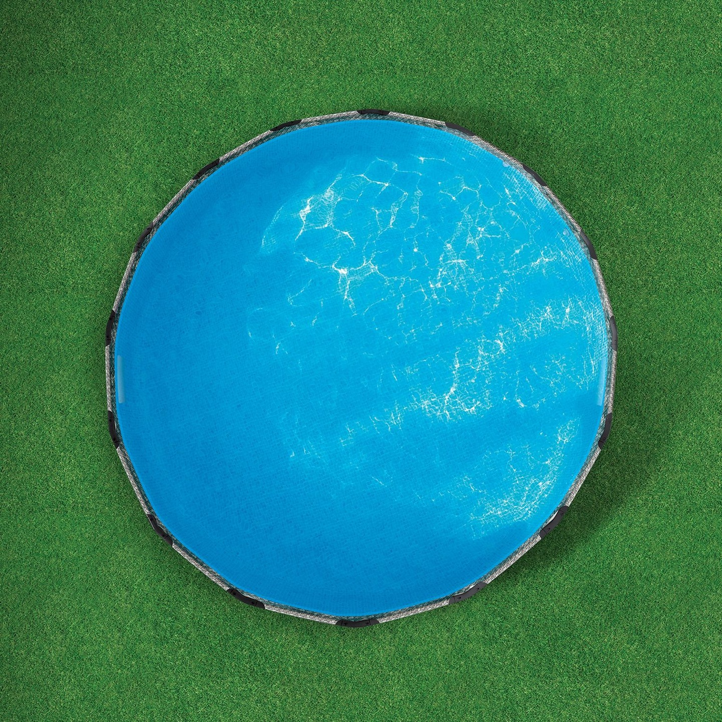 Outbound Round Steel Frame Swimming Pool with Ladder, 16ft x 48in