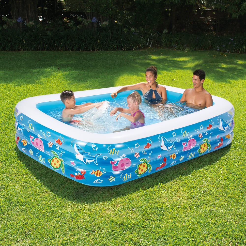 Ocean Theme Inflatable Family Wading Pool, 9-ft x 6-ft | Canadian Tire