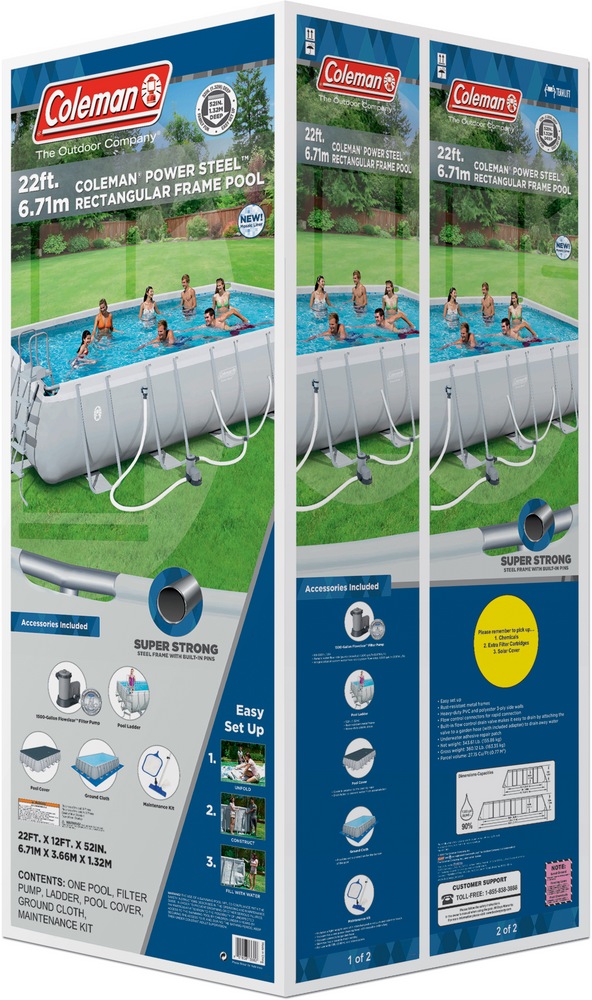 Coleman Power Steel Rectangular Pool 22 Ft X 12 52 In Canadian Tire Coleman Power Steel Rectangular Pool, Above Ground Pools London Ontario Canadian Tire