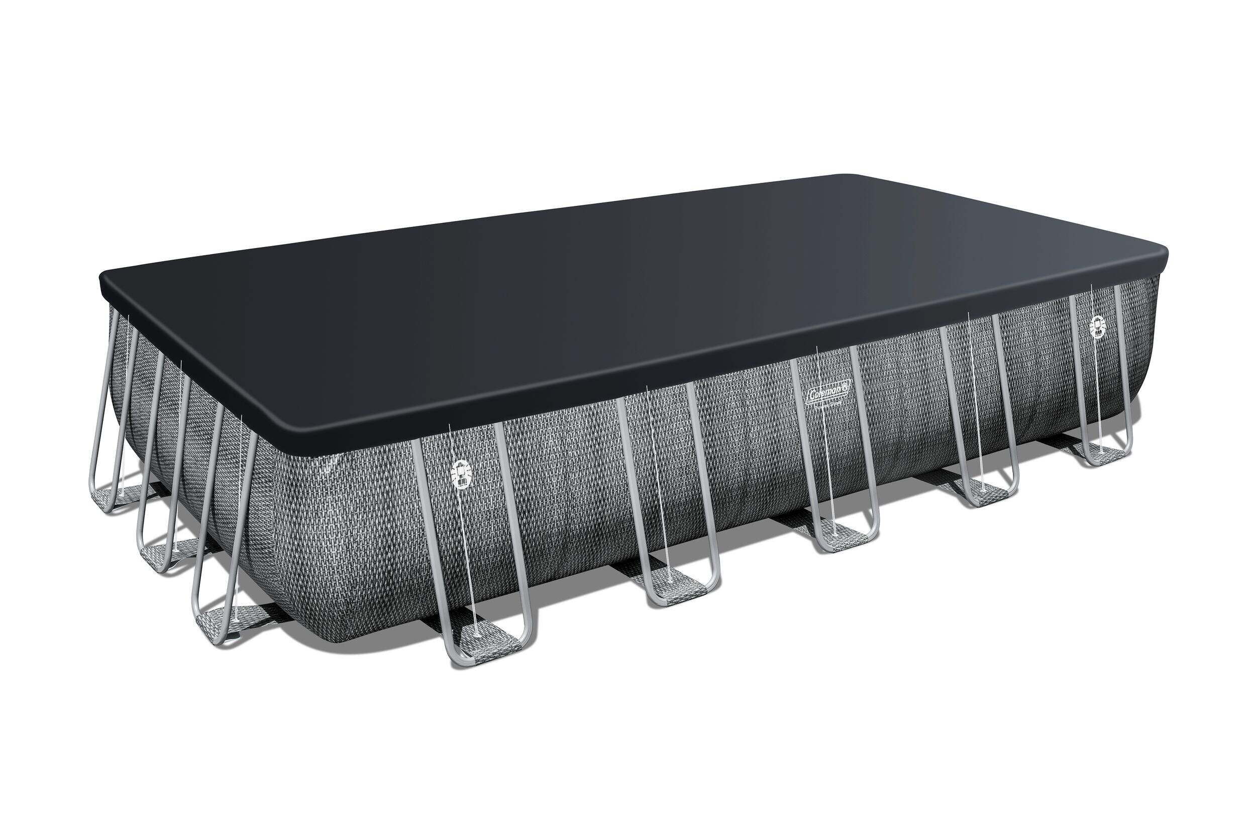 Coleman® Rectangular Steel Frame Swimming Pool with Ladder, 22-ft x 12-ft x 52-in Front_Three_Fourths_Angled_Right