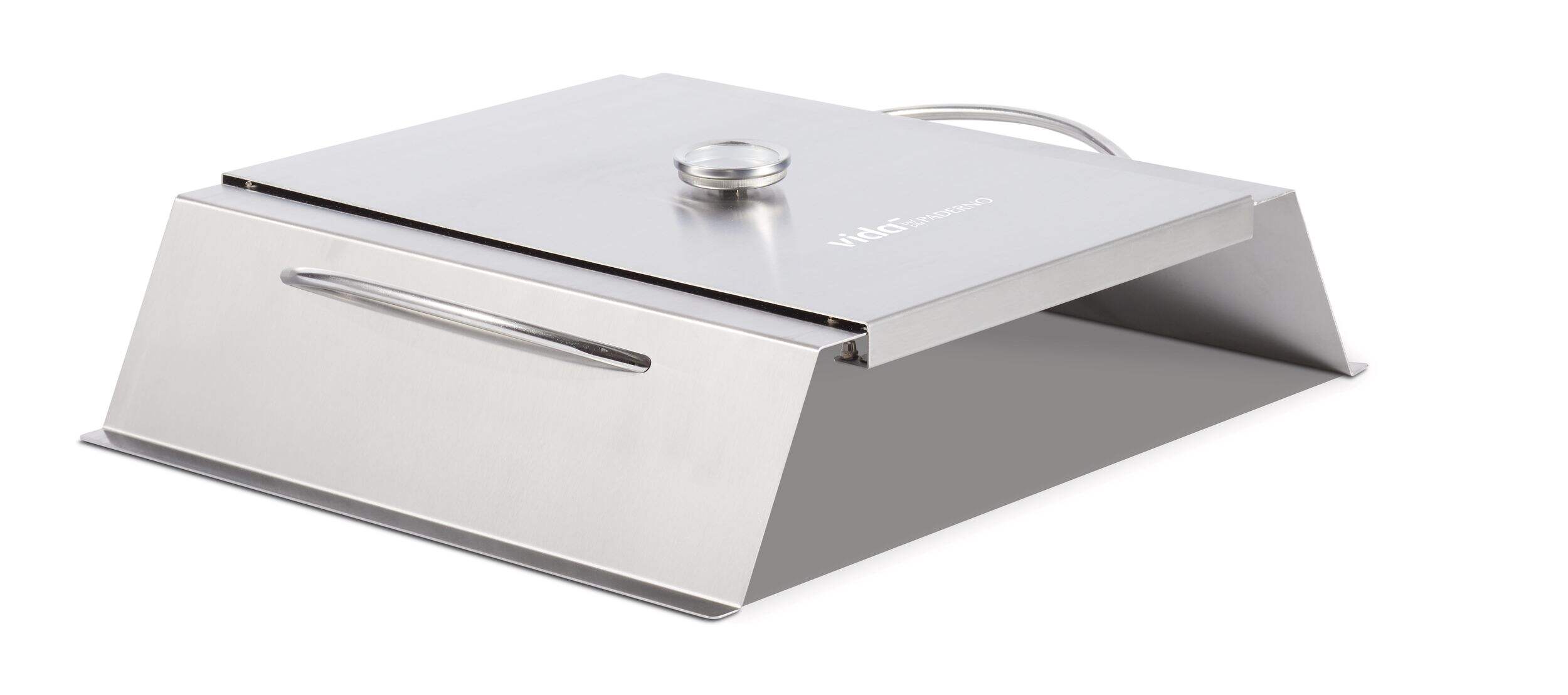 Vida by PADERNO Stainless Steel BBQ Grill Pizza Hood Front_Three_Fourths_Angled_Right