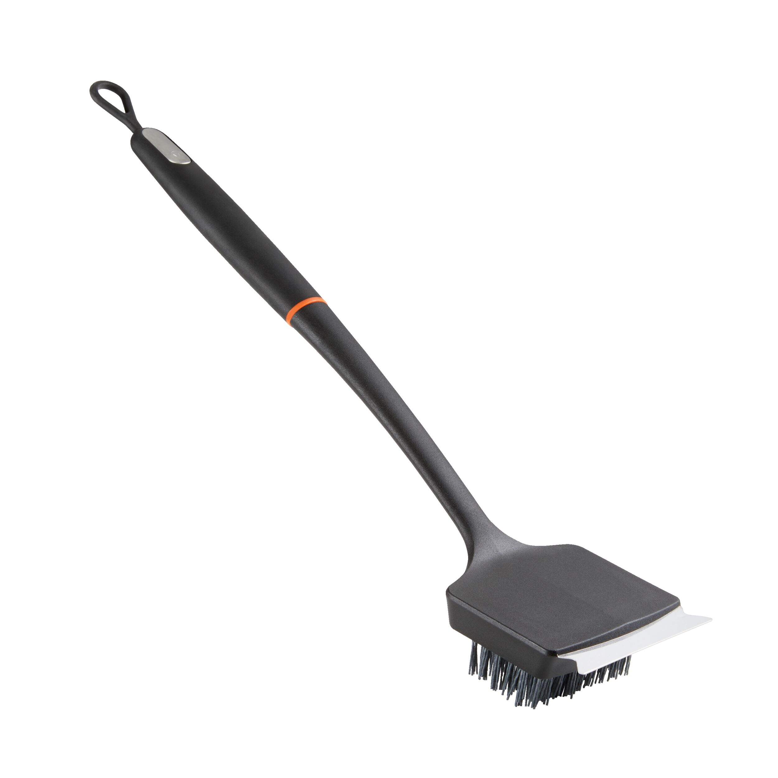 Vida by PADERNO Grill Brush w/ Nylon Bristle & Removable Head For Cleaning BBQ Grill & Grates Front_Three_Fourths_Angled_Right