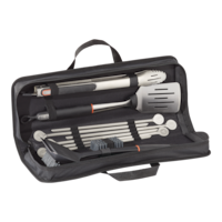 Vida by PADERNO Stainless Steel Outdoor BBQ Grill/Griddle Tool Set, 10-pc Front_Three_Fourths_Angled_Right