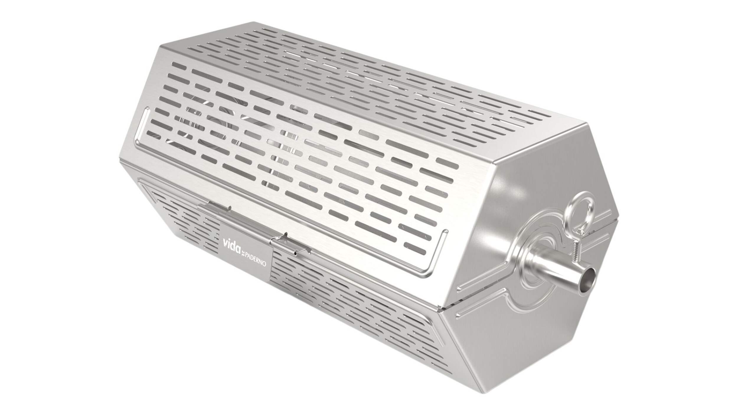 Vida by PADERNO Rotisserie Grill Basket For Cooking Grids Front_Three_Fourths_Angled_Left