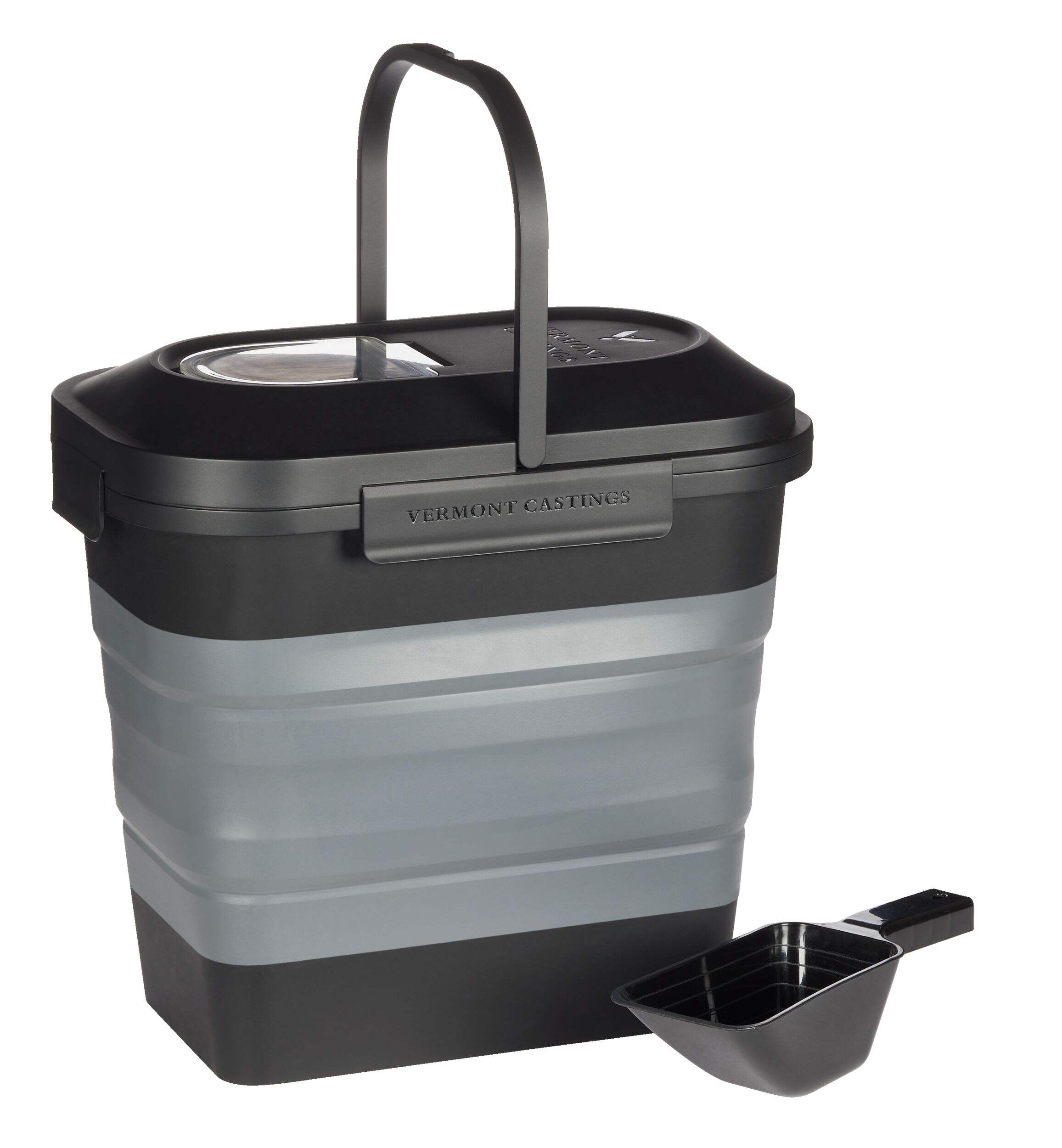 Vermont Castings Collapsible Air-Tight Grilling Pellet Storage Bin with Scoop, 20-lb Composite_or_Mixed