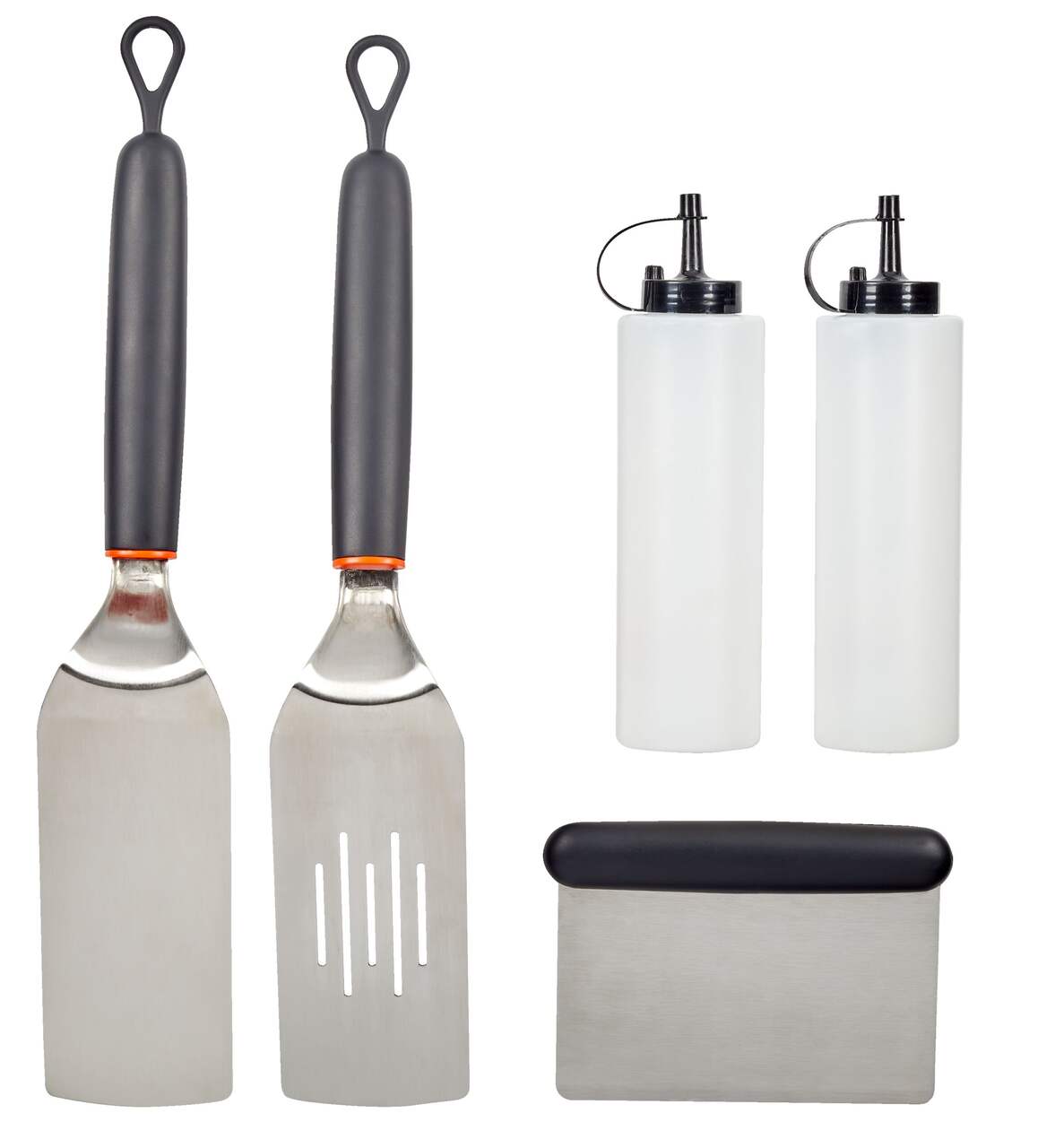 Ensemble d'accessoires de spatule en métal pour gril de barbecue, grattoir  en acier inoxydable, spatule