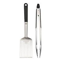 Ustensiles de barbecue en acier inoxydable Vermont Castings, 2 pces Front_Flat