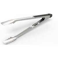 Vermont Castings Stainless Steel BBQ Grill Tongs with Soft-Grip Handle Front_Three_Fourths_Angled_Left