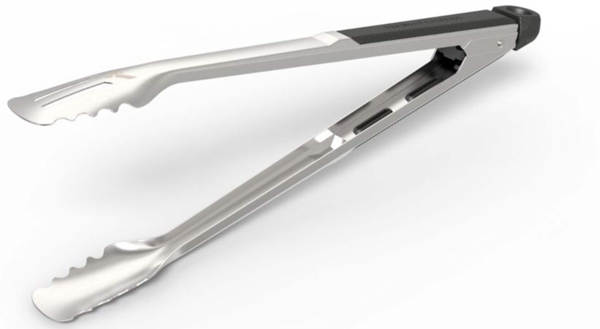 Vermont Castings Stainless Steel BBQ Grill Tongs with Soft-Grip Handle Front_Three_Fourths_Angled_Left