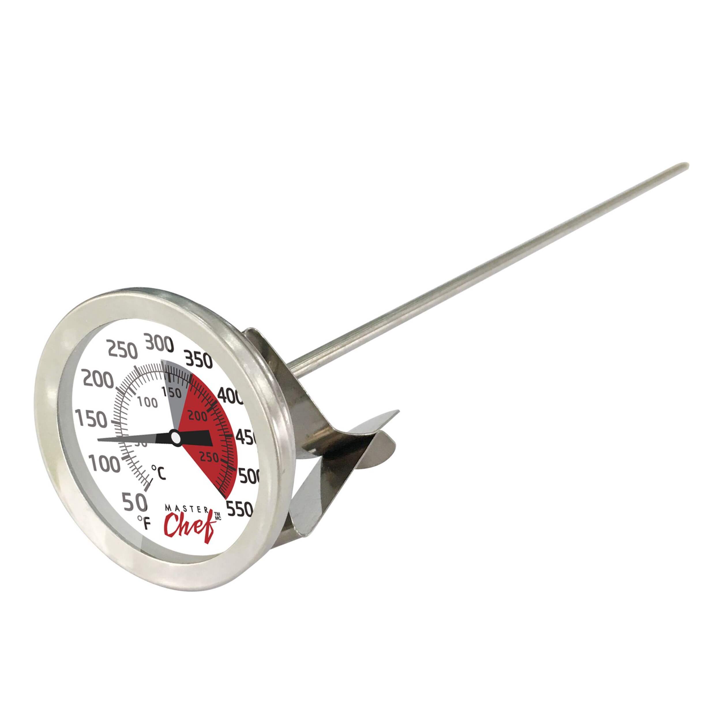MASTER Chef Deep Fry Food Thermometer For Outdoor Fryers, Cookers & Woks, 12-in Front_Three_Fourths_Angled_Left