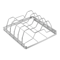 MASTER Chef Stainless Steel Folding BBQ Rib Rack, Roasting Stand, Holds 4 Full Racks of Ribs
