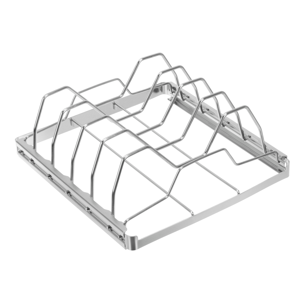 MASTER Chef Stainless Steel Folding BBQ Rib Rack, Roasting Stand, Holds
