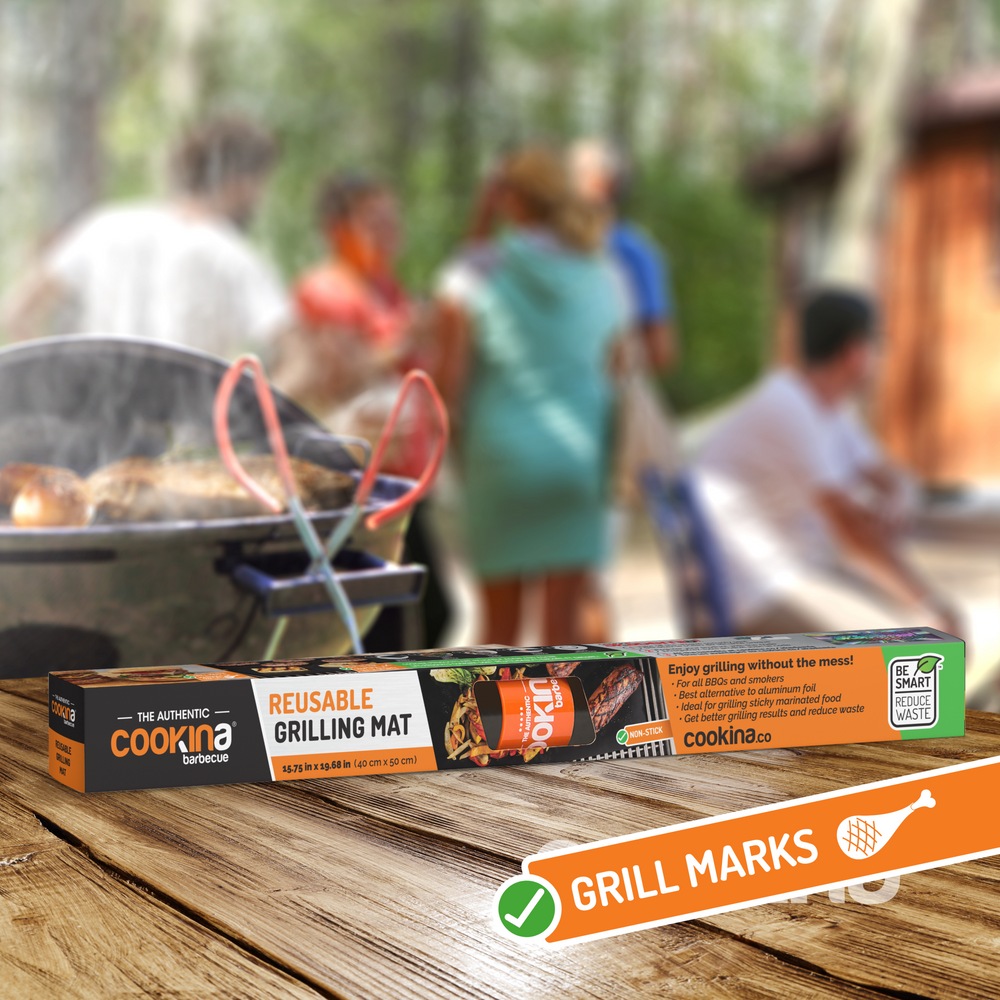 COOKINA Rectangular Shaped Reusable Gill/Grilling Mat, 100 NonStick, For All BBQs & Smokers