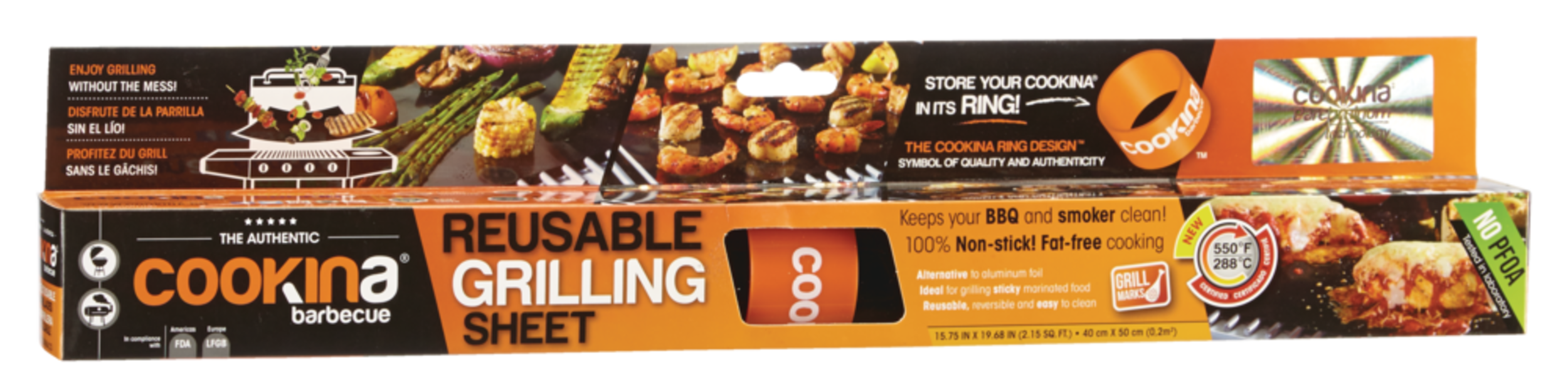 COOKINA Rectangular Shaped Reusable Gill/Grilling Mat, 100 NonStick