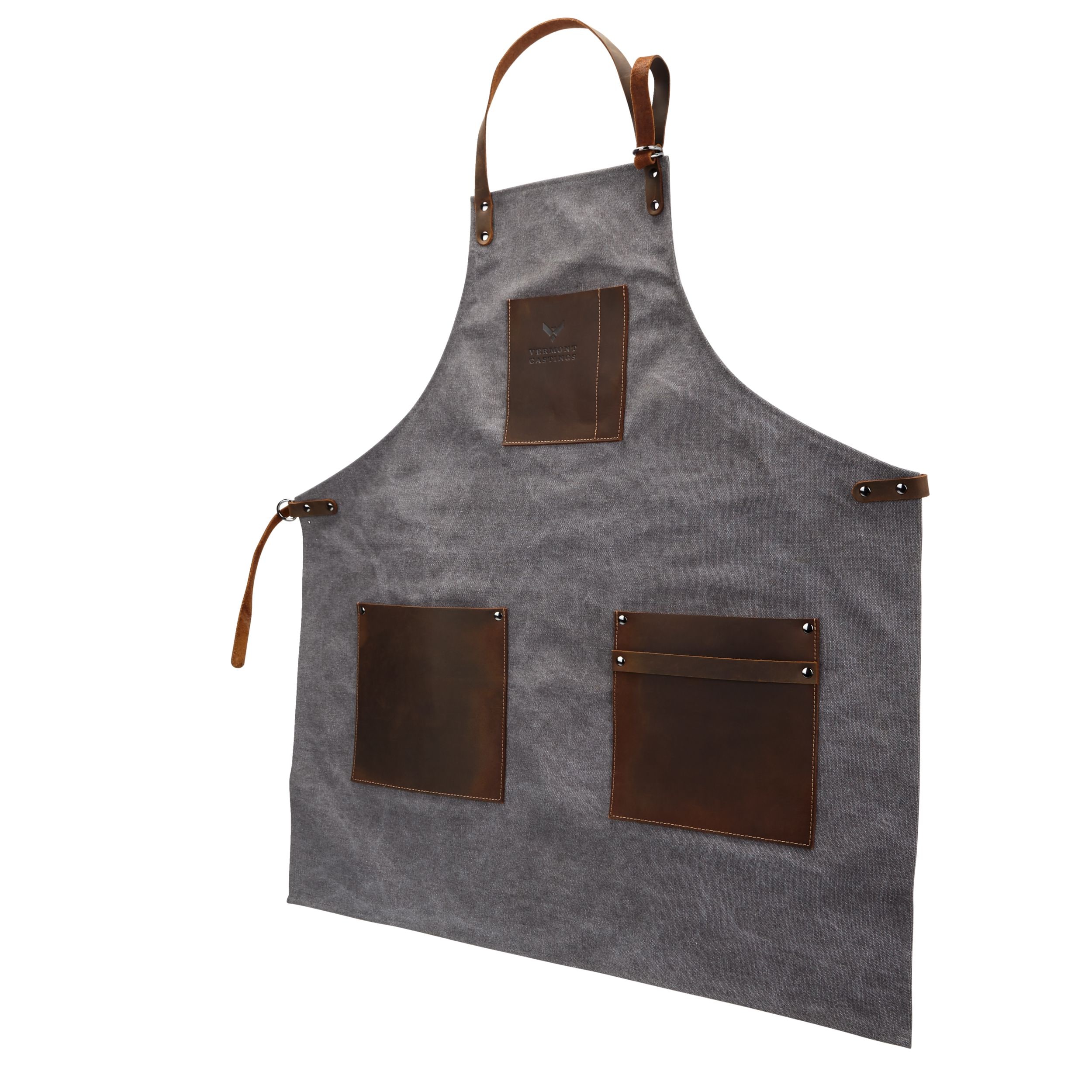 Vermont Castings Canvas & Leather BBQ Grill Apron with Towel Loop