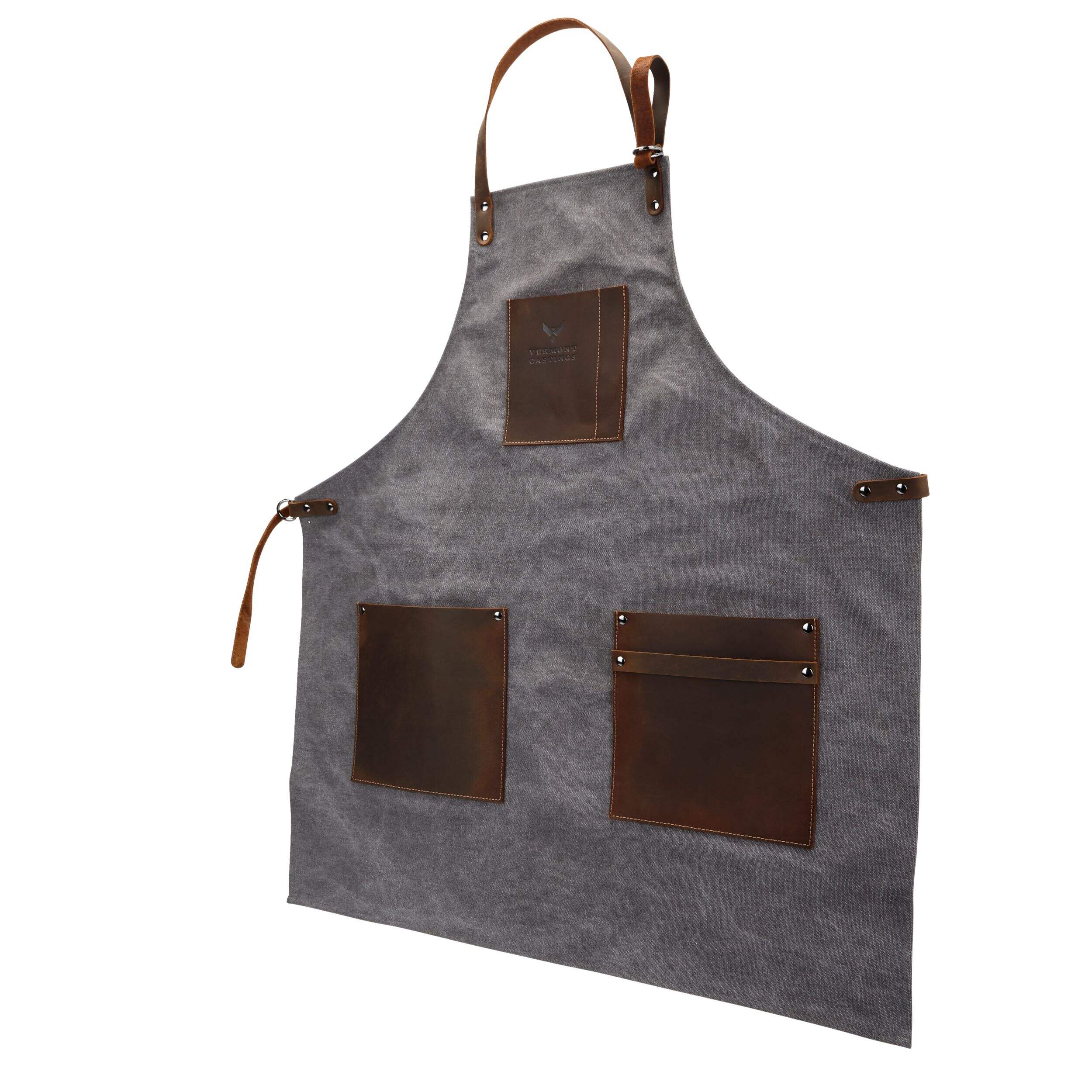 Tablier de barbecue en cuir et en toile Vermont Castings avec boucle Front_Angled_Left