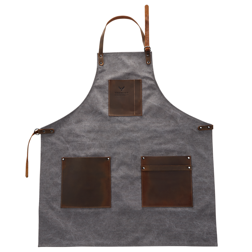Vermont Castings Canvas & Leather BBQ Grill Apron with Towel Loop