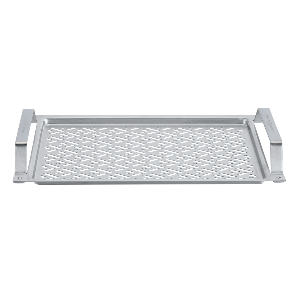 Vermont Castings Stainless Steel Rectangular Shaped Durable BBQ Grill Topper/Tray/Pan w/ Easy