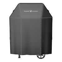 Vermont Castings Vertical BBQ Gas Grill Cover, Waterproof & UV-Resistant, Small, Grey Front_Flat