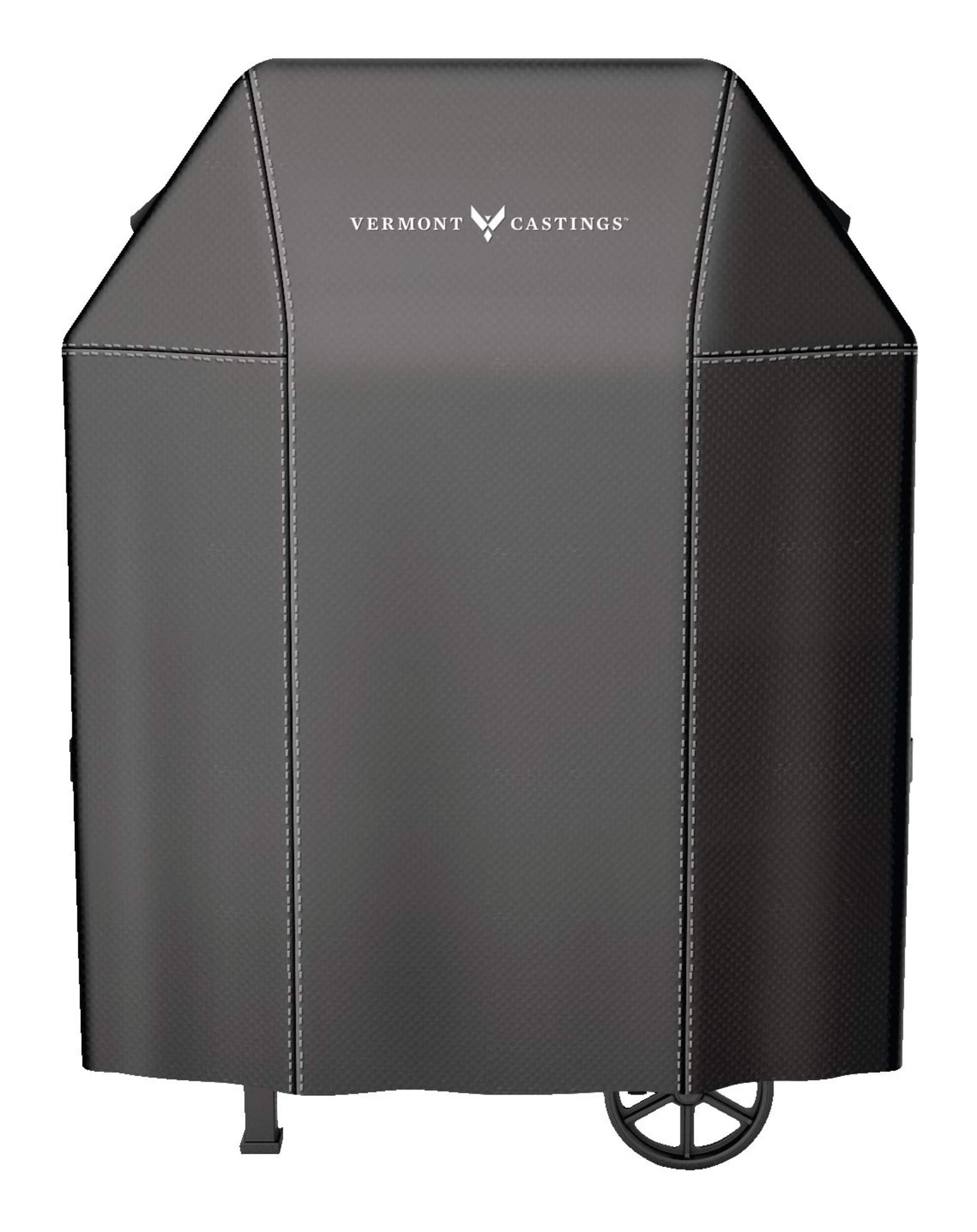 Housse verticale de barbecue Vermont Castings, hydrofuge résistant aux intempéries et aux UV, petit, gris Front_Flat
