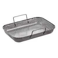 MASTER Chef BBQ Grill Basket w/ Metal Handle & Non-Stick Coating, Large Front_Angled_Right