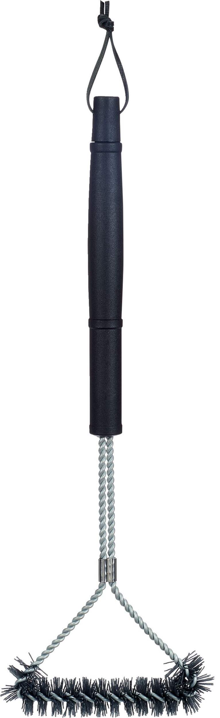 Master Chef Outdoor BBQ Three-Sided Grill Brush w/ Twisted Wire & Nylon Bristle Front_Flat