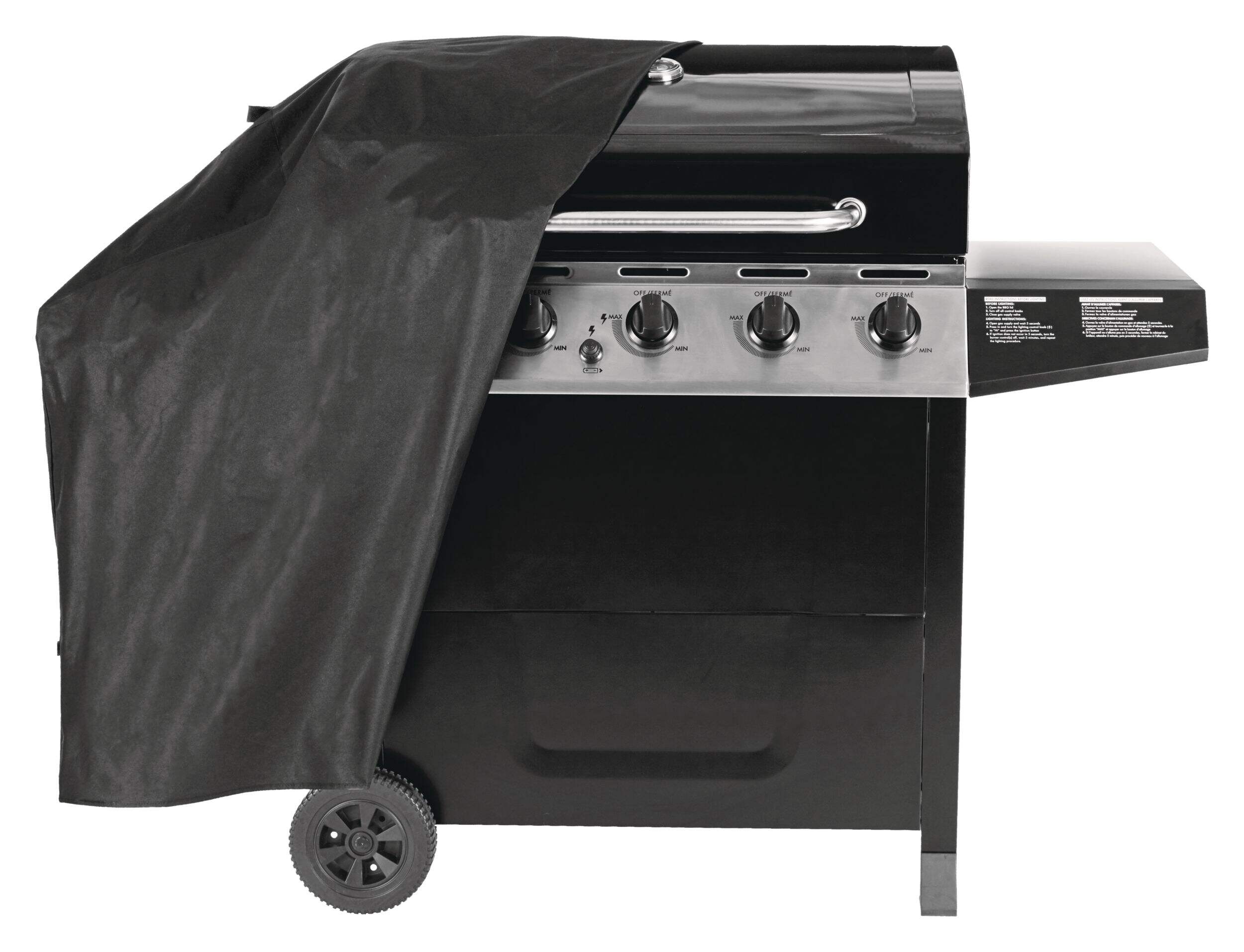 Tripel 200 Series Universal All-Weather BBQ Grill Cover, Waterproof & UV-Resistant, Large, Black Composite_or_Mixed