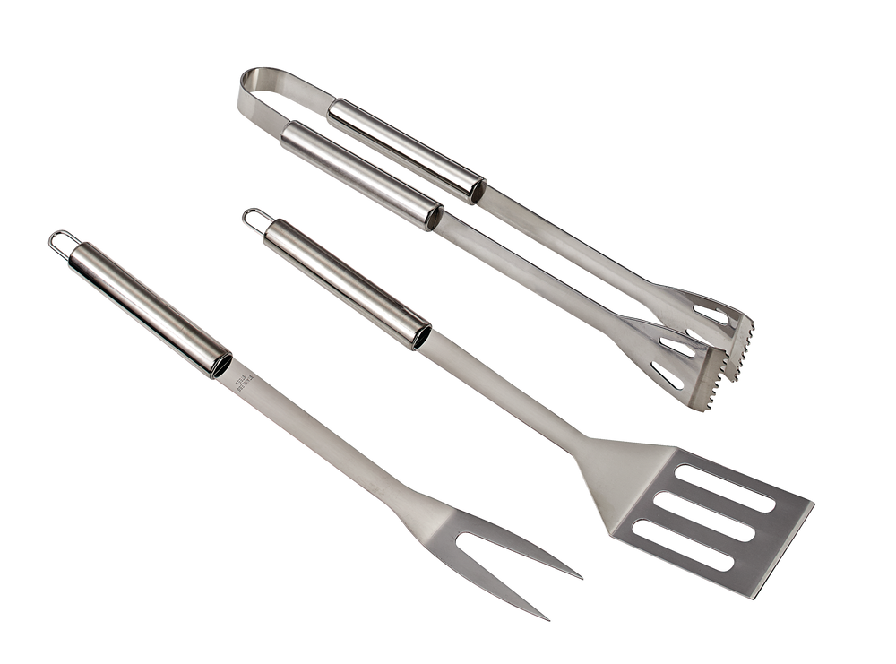 MASTER Chef Stainless Steel Outdoor BBQ Grill Accessories Tools Set, 3 ...