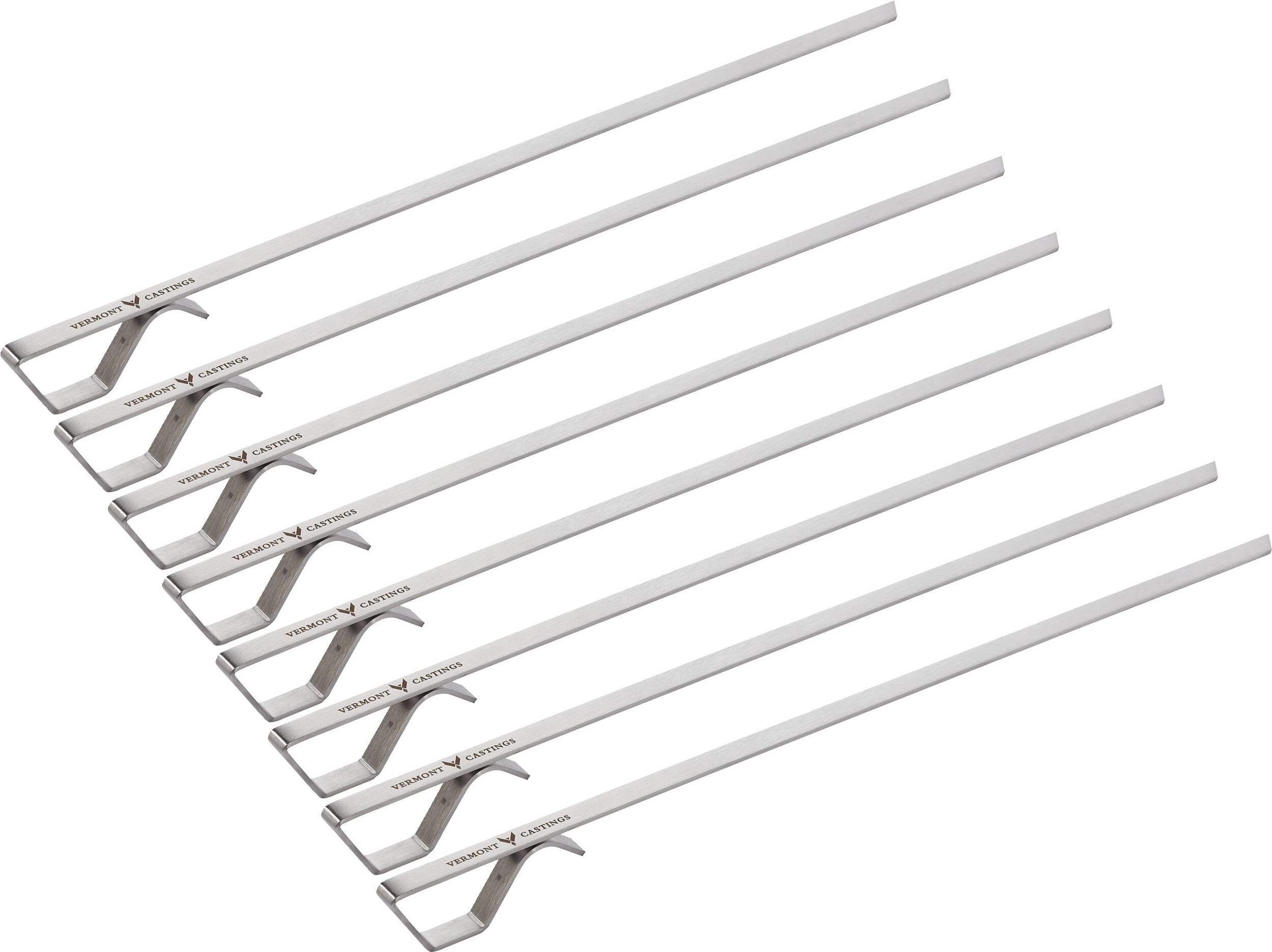 Vermont Castings Stainless Steel Grill BBQ Skewers, 8 Pack Overhead_Plunge