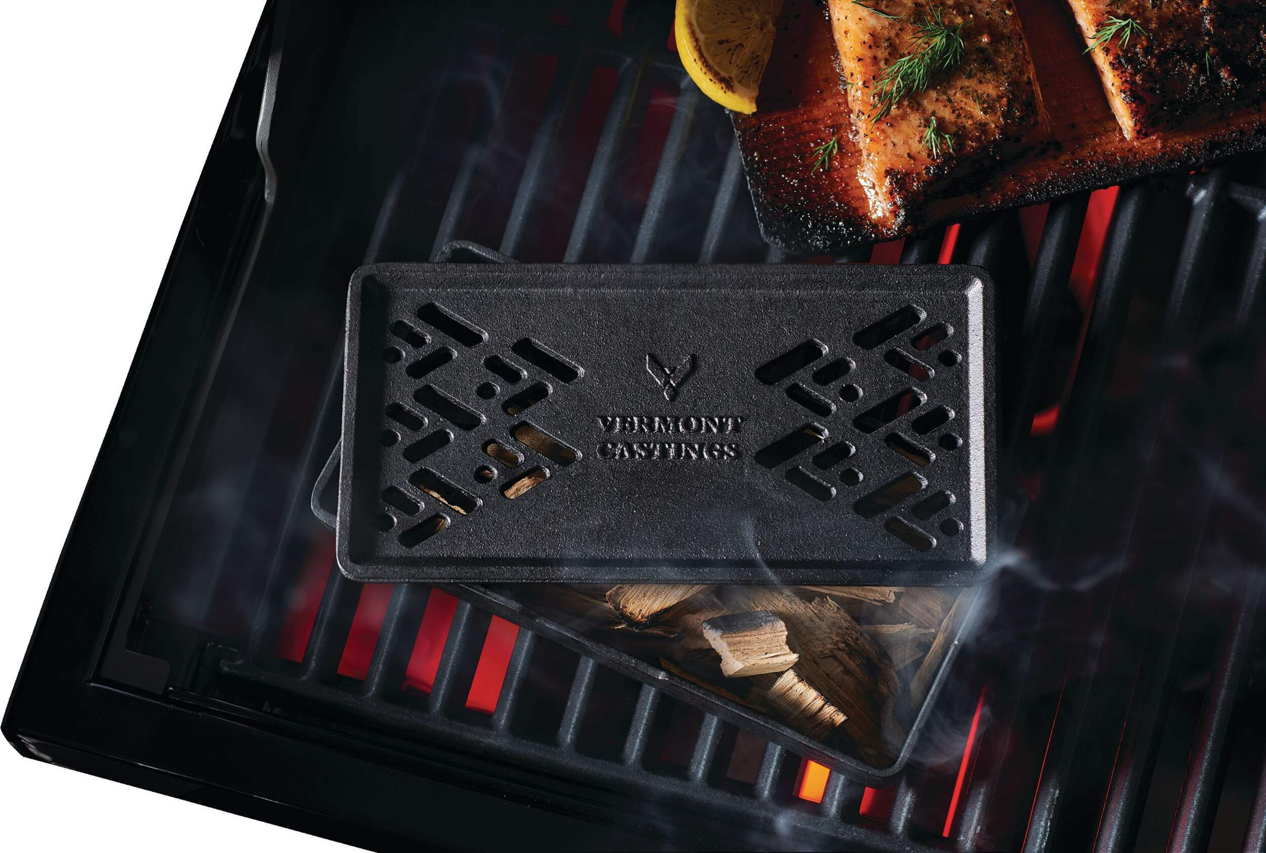 Vermont Castings Cast Iron BBQ Smoker Box w/ Heat Resistant & Durability For Wood Chips