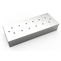 MASTER Chef Stainless Steel BBQ Smoker Box w/ Removable Lid For Wood Chips Front_Angled_Right