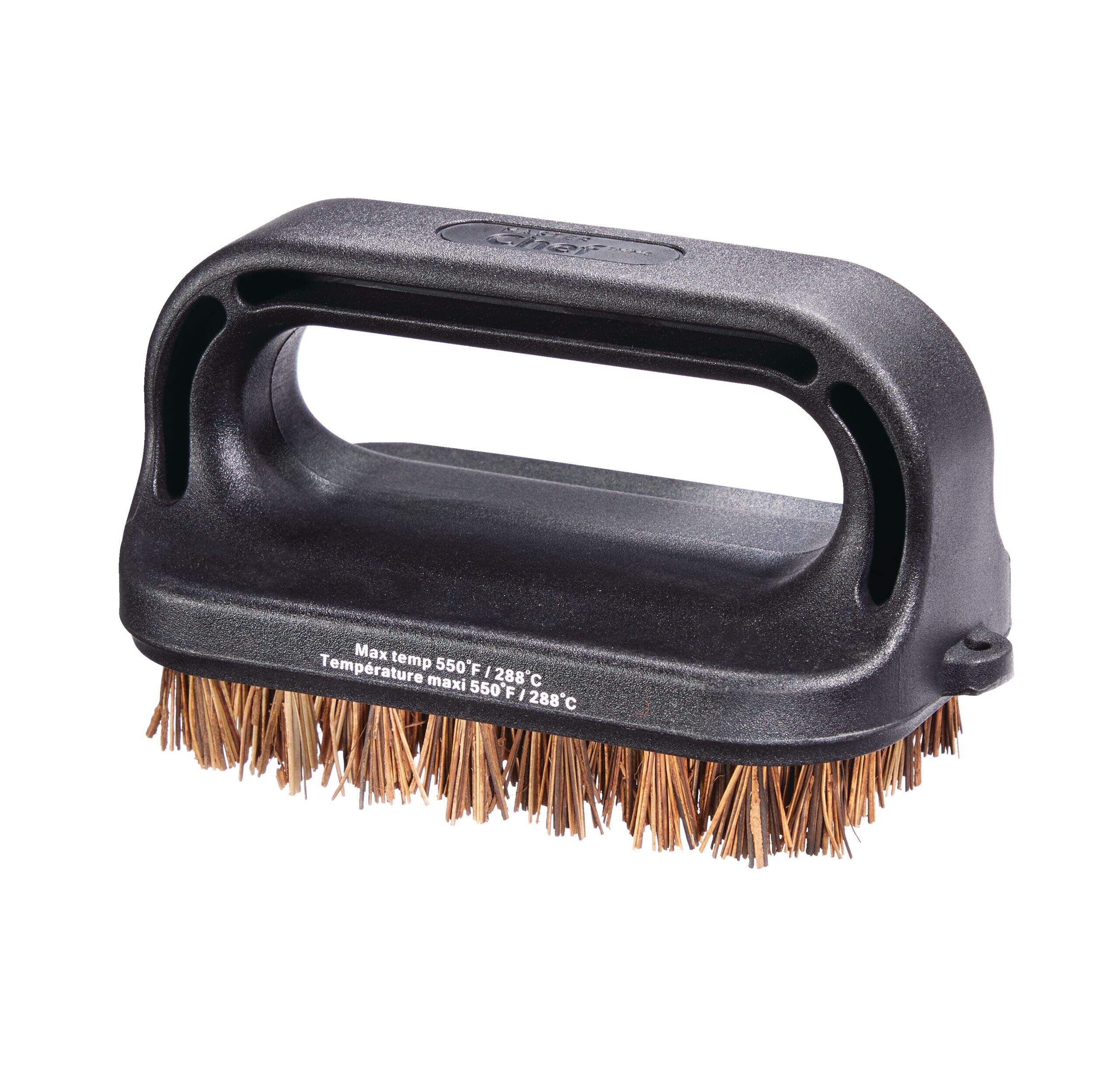 Master Chef Outdoor BBQ Grill Brush/Scrubber, Smart Certified™ w/ Palmyra Bristle, Large Front_Angled_Left
