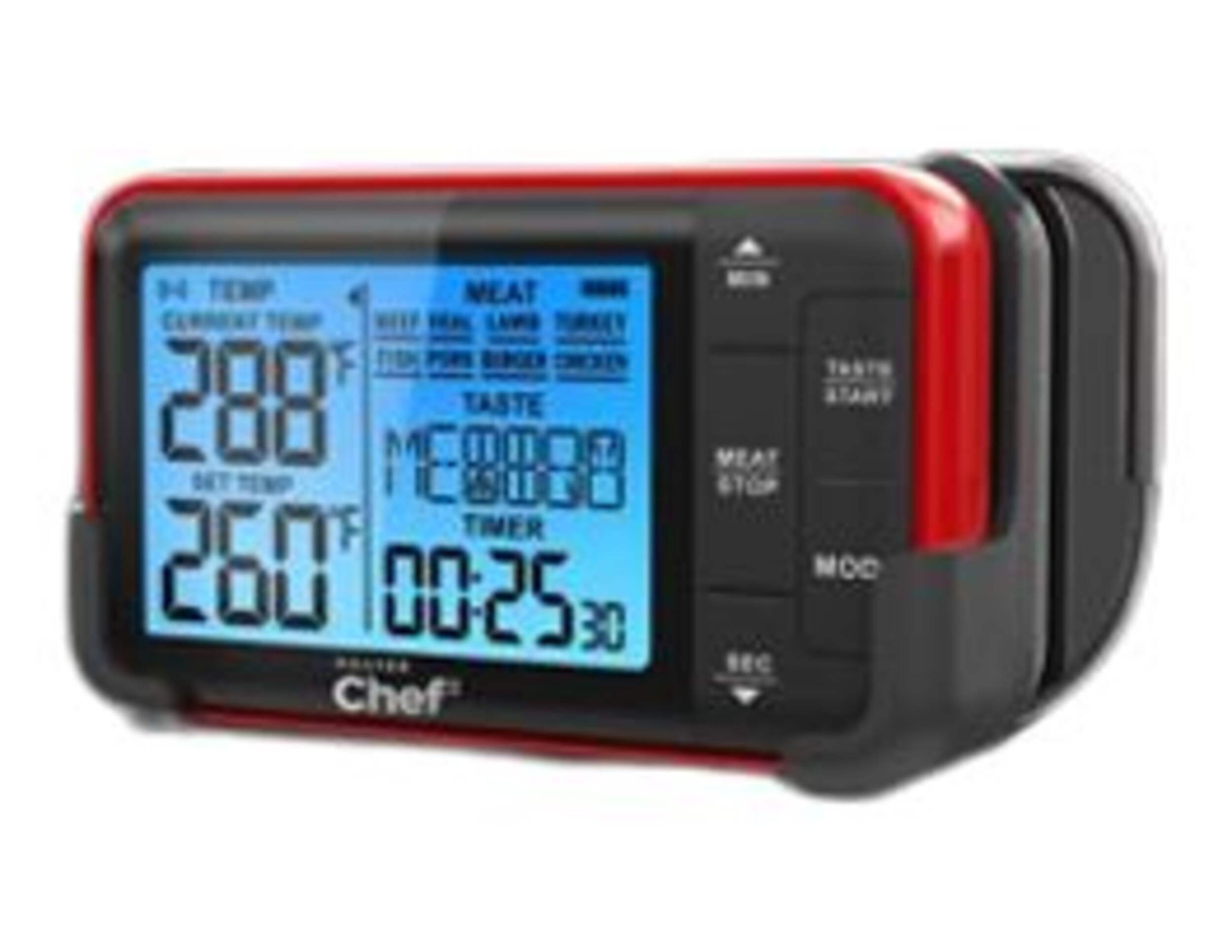 MASTER Chef Digital BBQ Food & Meat Thermometer with a Stainless Steel Probe Front_Angled_Left