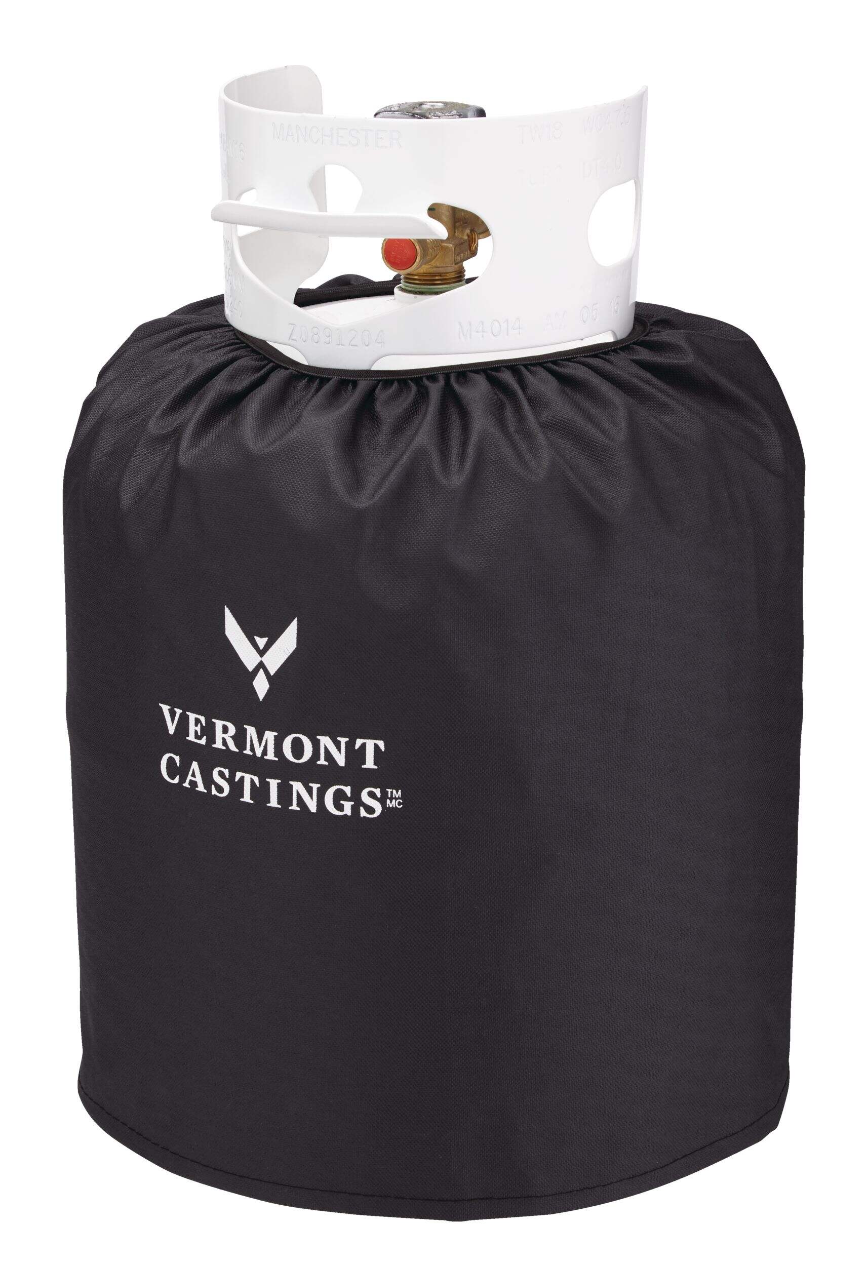 Housse de réservoir de propane en polyester robuste Vermont Castings, noir Front_Angled_Left