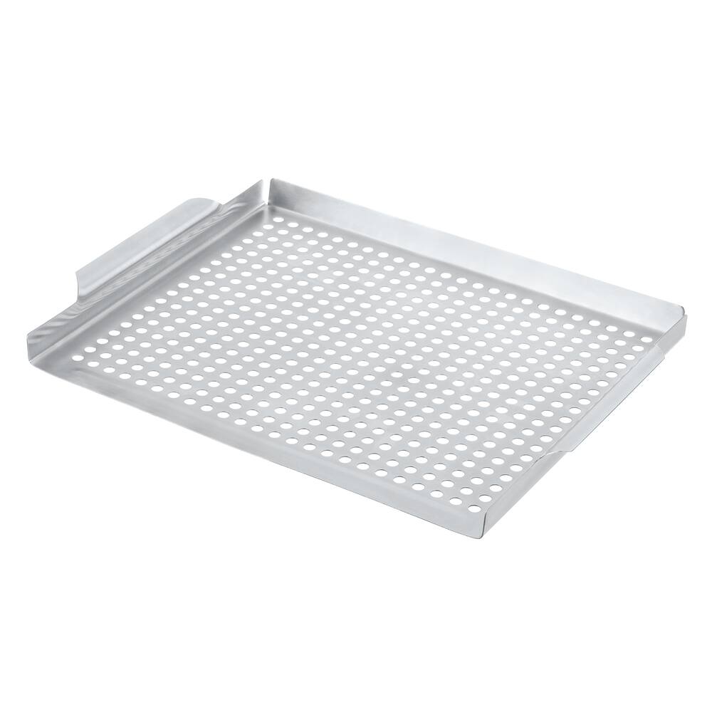BBQ Grill Pan Stainless Steel Rack Barbecue Grate Tray Vegetable Cook Topper 