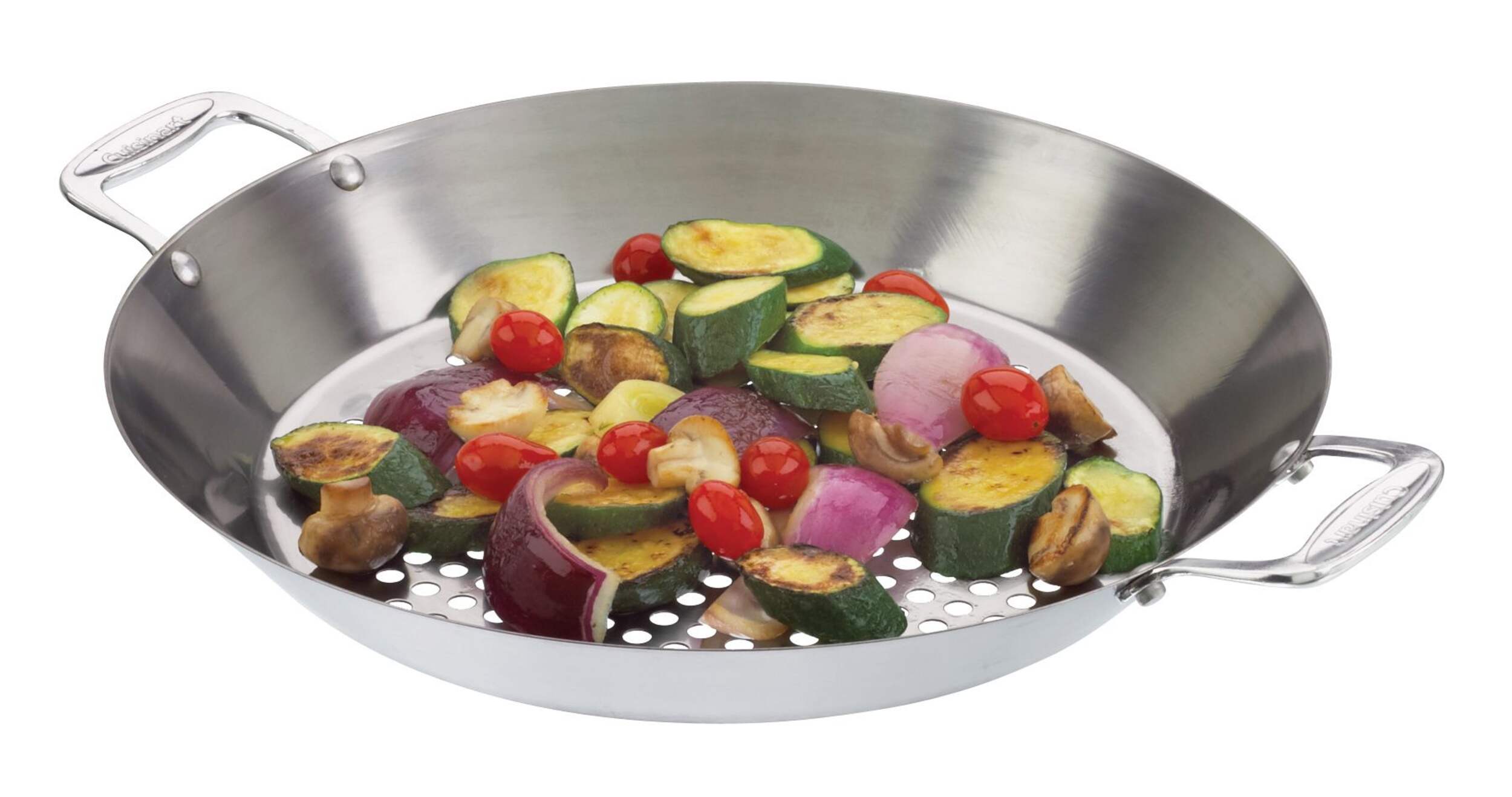 Cuisinart® Stainless Steel BBQ Wok Front_Angled_Left