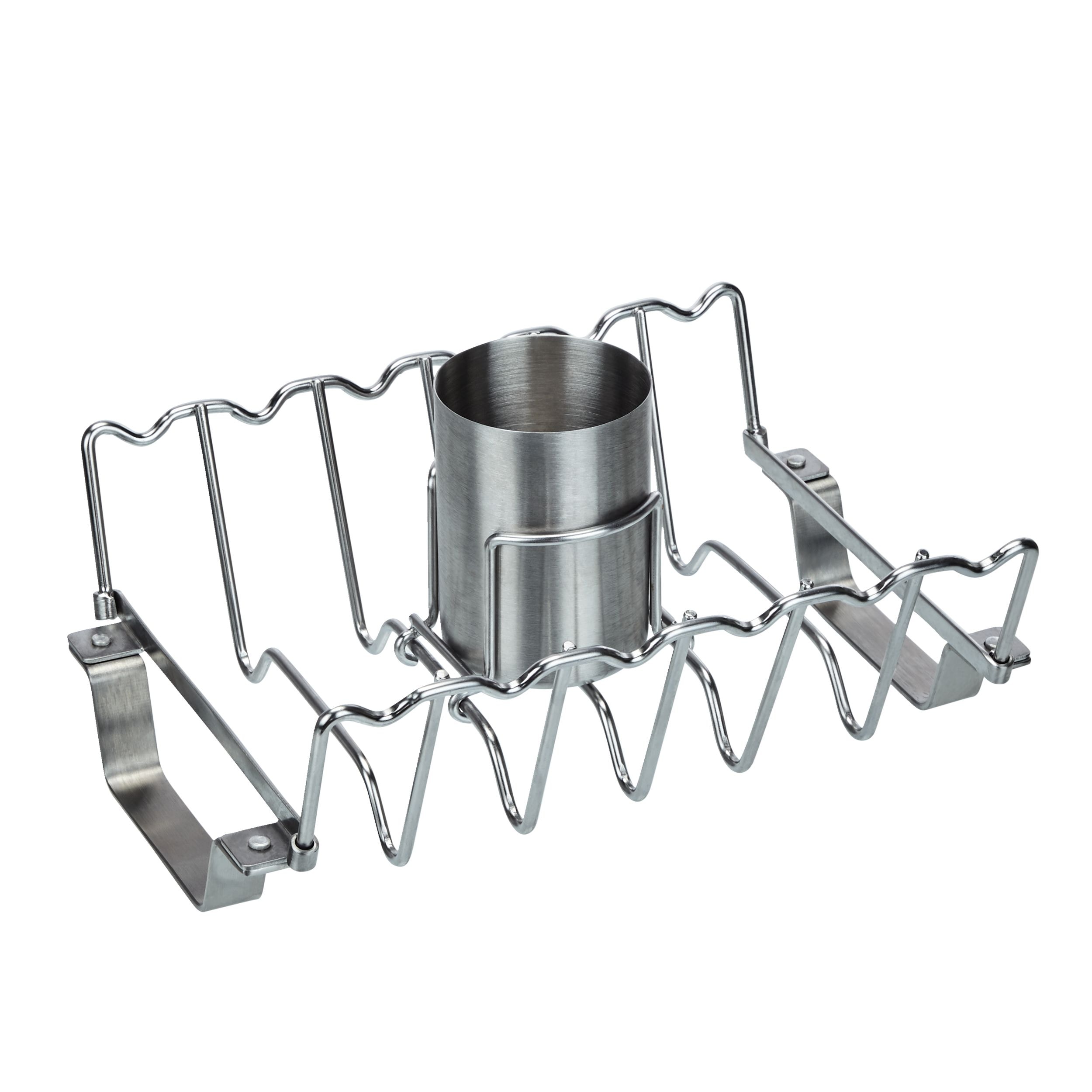 Vermont Castings Stainless Steel Chicken Roaster & Rib Rack For Grilling & Roasting, 11x8x4in