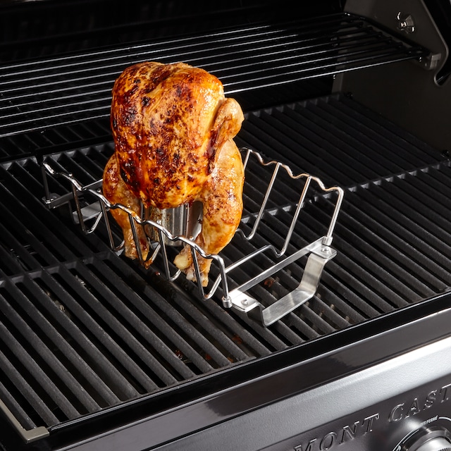 Vermont Castings Stainless Steel Chicken Roaster & Rib Rack For Grilling & Roasting, 11x8x4in
