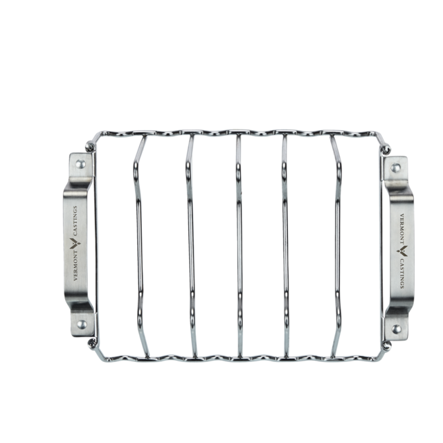 Vermont Castings Stainless Steel Chicken Roaster & Rib Rack For Grilling & Roasting, 11x8x4in