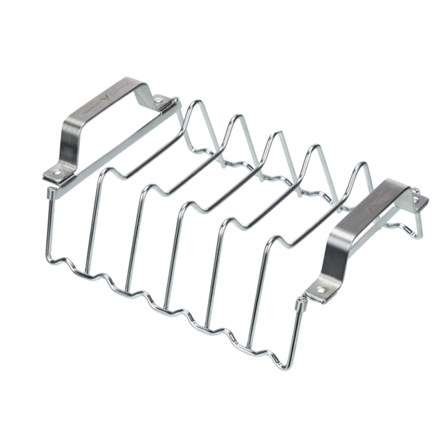 Vermont Castings Stainless Steel Chicken Roaster & Rib Rack For Grilling & Roasting, 11x8x4in