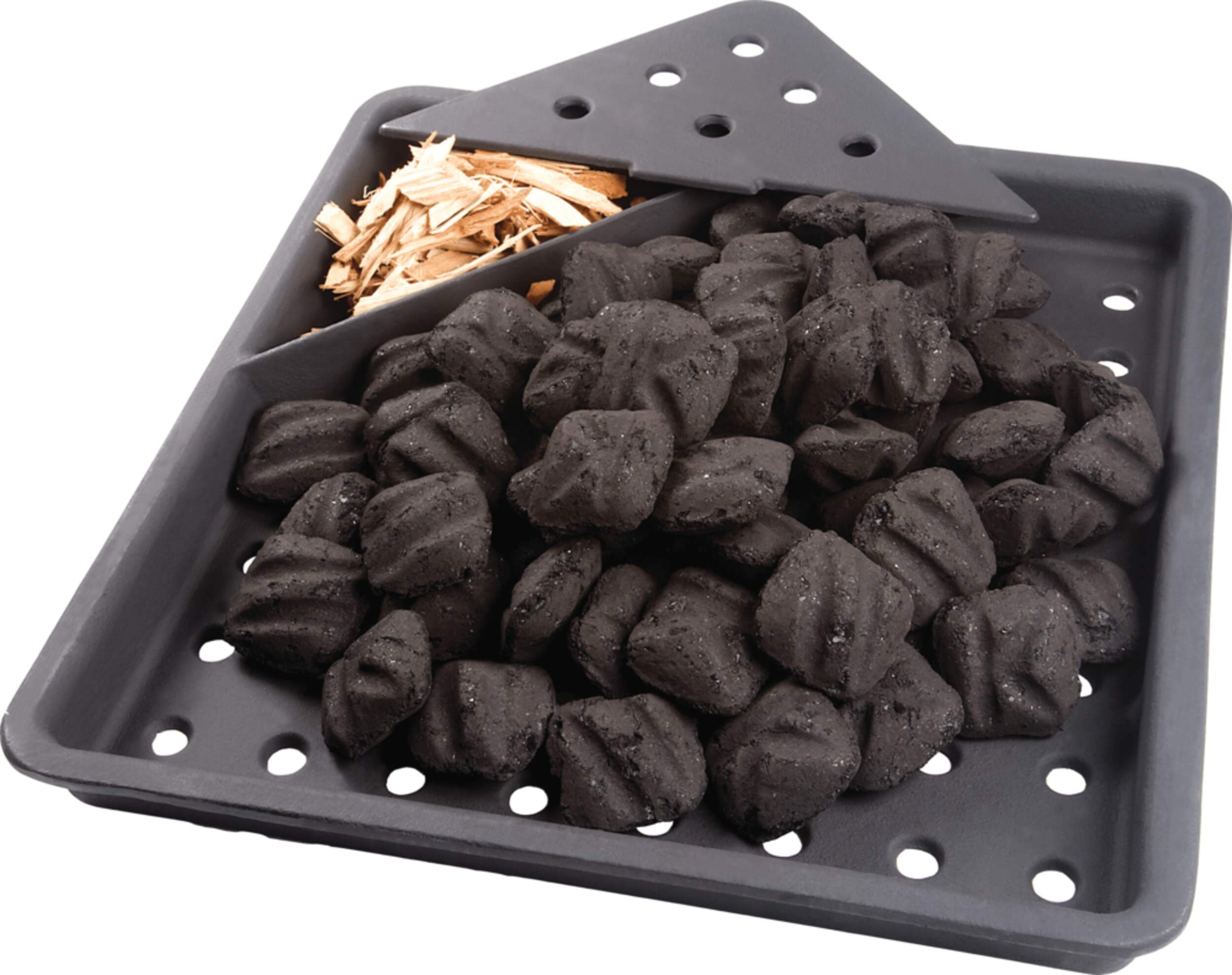 Plateau en fonte pour barbecue au charbon de bois Napoleon, 14,5 x 15,5 po Front_Angled_Left